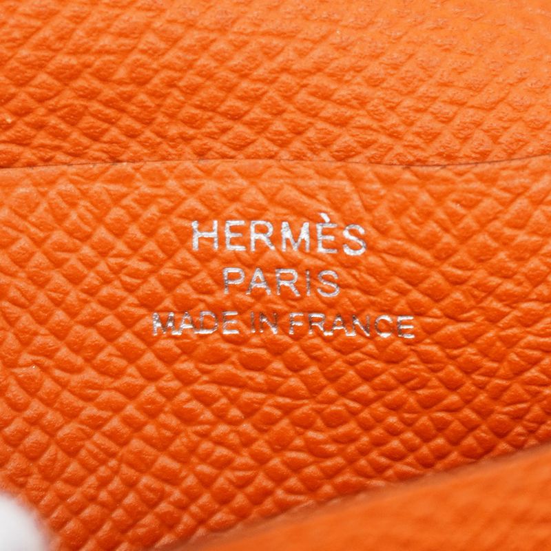 Hermes Wallet Monogram Bearn Compact Verso Vaux Epson Lime Orange Silver