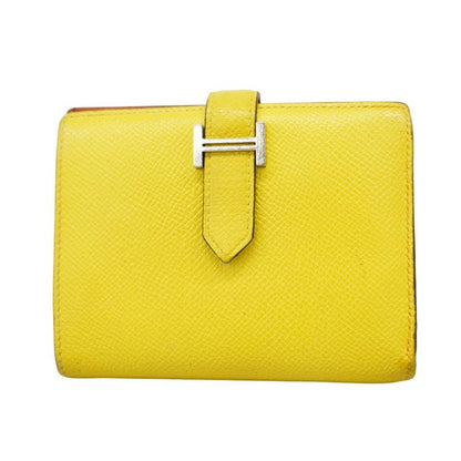 Hermes Wallet Monogram Bearn Compact Verso Vaux Epson Lime Orange Silver