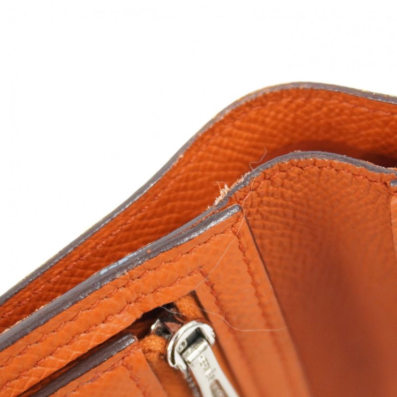 Hermes Wallet Monogram Bearn Compact Verso Vaux Epson Lime Orange Silver