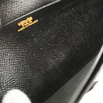 Hermes Long Wallet Bearn Classic Vaux Epson Black Gold Hardware 0Z Engraved