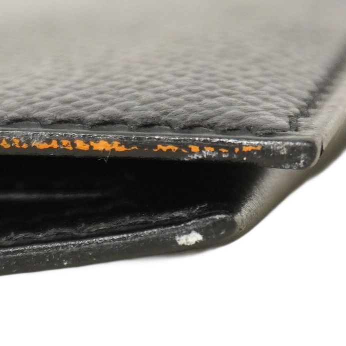 Hermes Long Wallet Bearn Classic Vaux Epson Black Gold Hardware 0Z Engraved