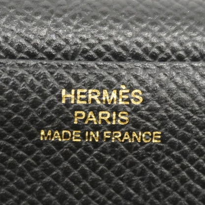 Hermes Long Wallet Bearn Souffle Vaux Epson Black Gold Hardware Engraved Z Men