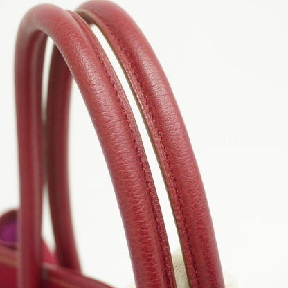 Hermes Tote Garden Party PM Toile Officier Red Silver Hardware □J Engraved