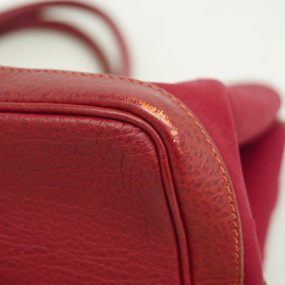 Hermes Tote Garden Party PM Toile Officier Red Silver Hardware □J Engraved