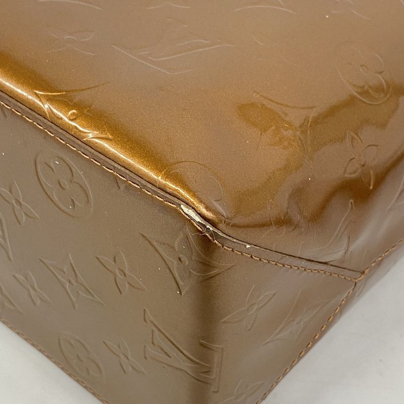 Louis Vuitton Tote Bag Vernis Reed MM M91143 Bronze Ladies