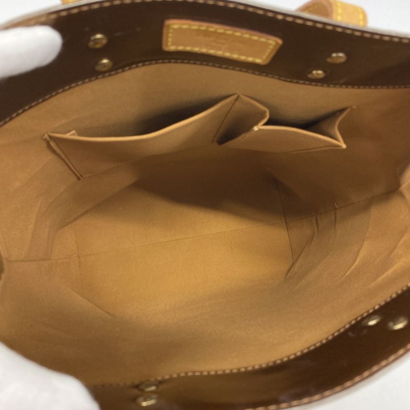 Louis Vuitton Tote Bag Vernis Reed MM M91143 Bronze Ladies