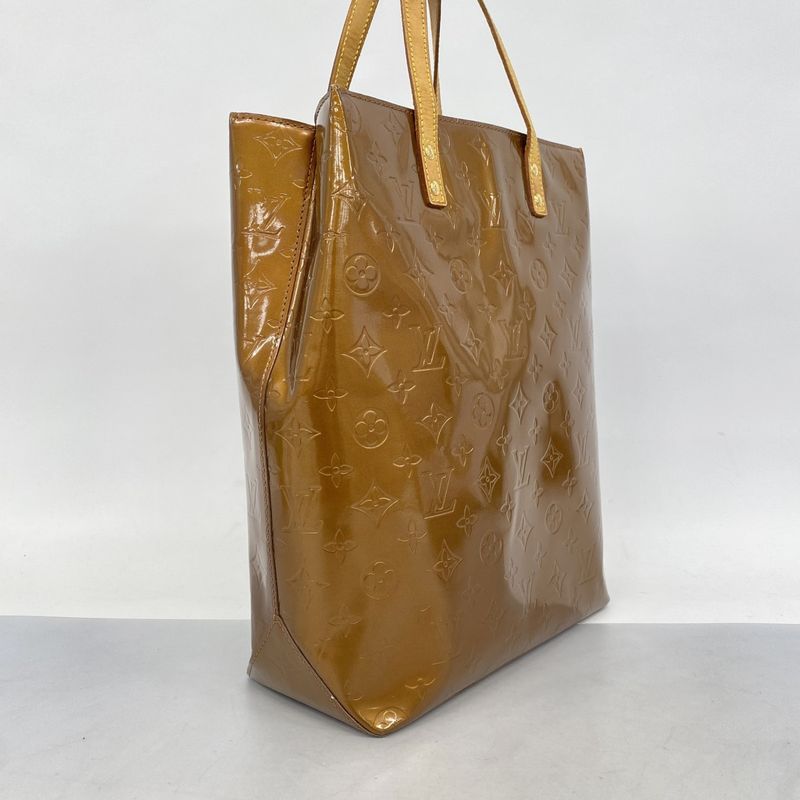 Louis Vuitton Tote Bag Vernis Reed MM M91143 Bronze Ladies