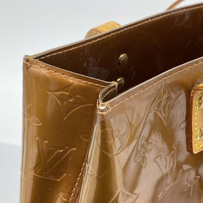 Louis Vuitton Tote Bag Vernis Reed MM M91143 Bronze Ladies