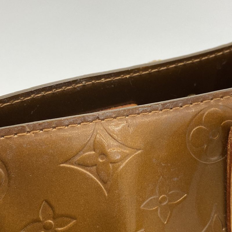 Louis Vuitton Tote Bag Vernis Reed MM M91143 Bronze Ladies
