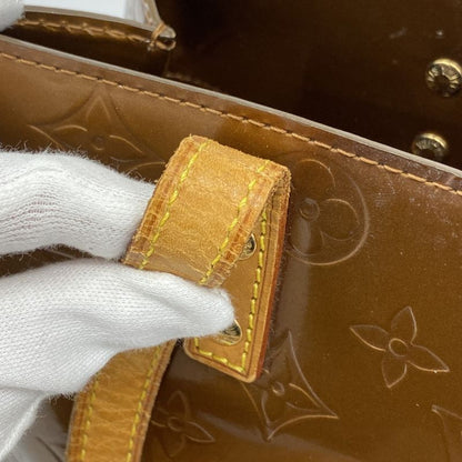 Louis Vuitton Tote Bag Vernis Reed MM M91143 Bronze Ladies