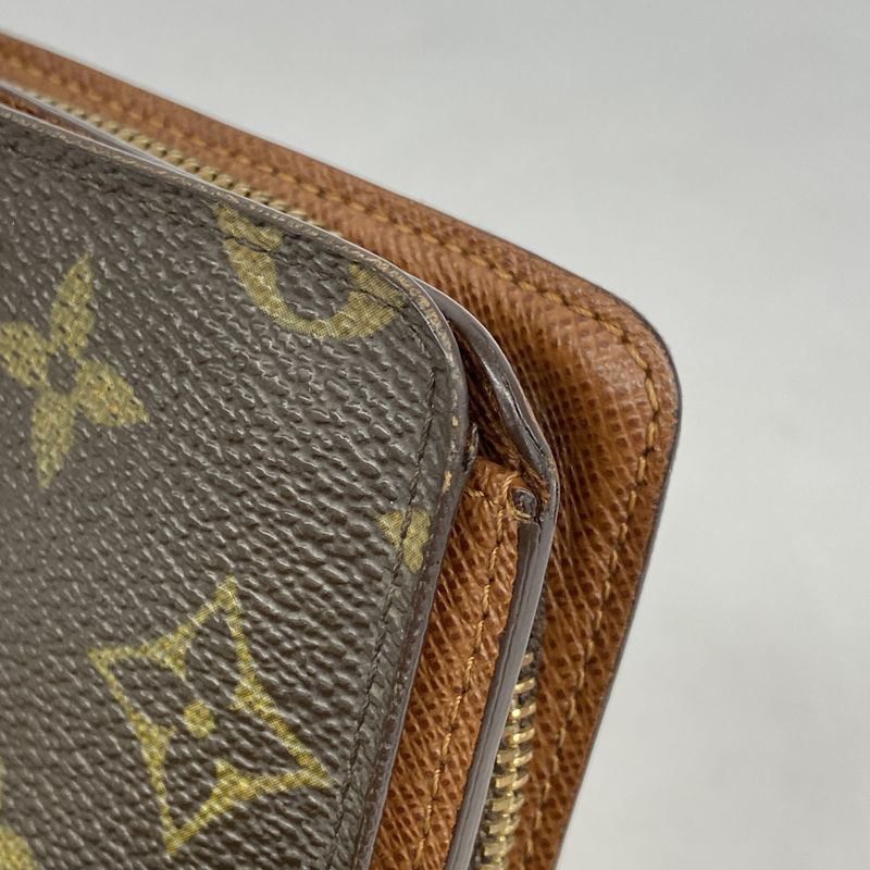 Louis Vuitton Wallet Monogram Porte Papier Zip M61207 Brown Ladies