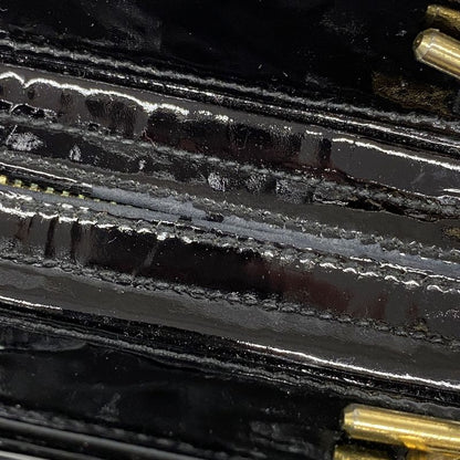 Chanel Shoulder Bag Matelasse Lambskin Patent Leather Black Gold Hardware Women