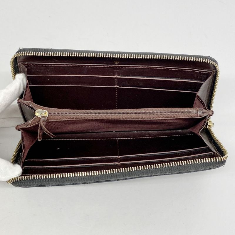 Chanel Long Wallet Matelasse Caviar Skin Black Gold Hardware Women