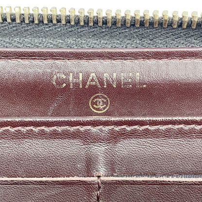 Chanel Long Wallet Matelasse Caviar Skin Black Gold Hardware Women