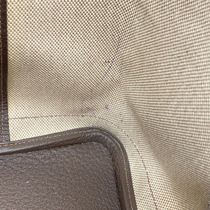 Hermes Tote Bag Garden Party PM Toile Ash Brown Beige Silver Hardware □P