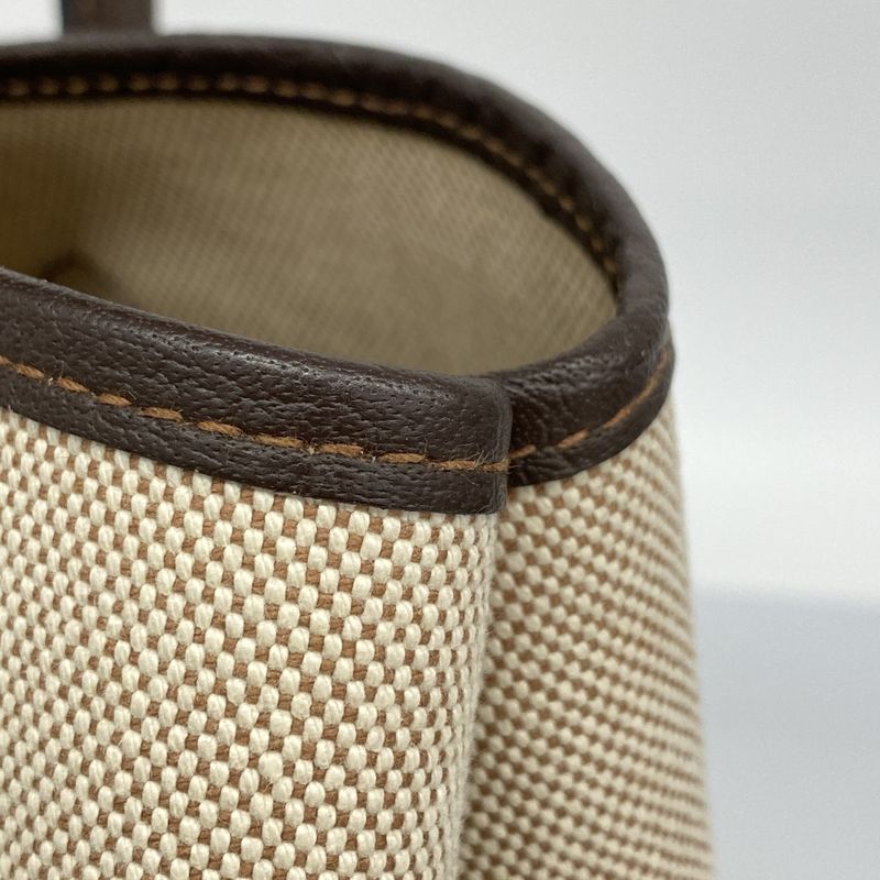 Hermes Tote Bag Garden Party PM Toile Ash Brown Beige Silver Hardware □P