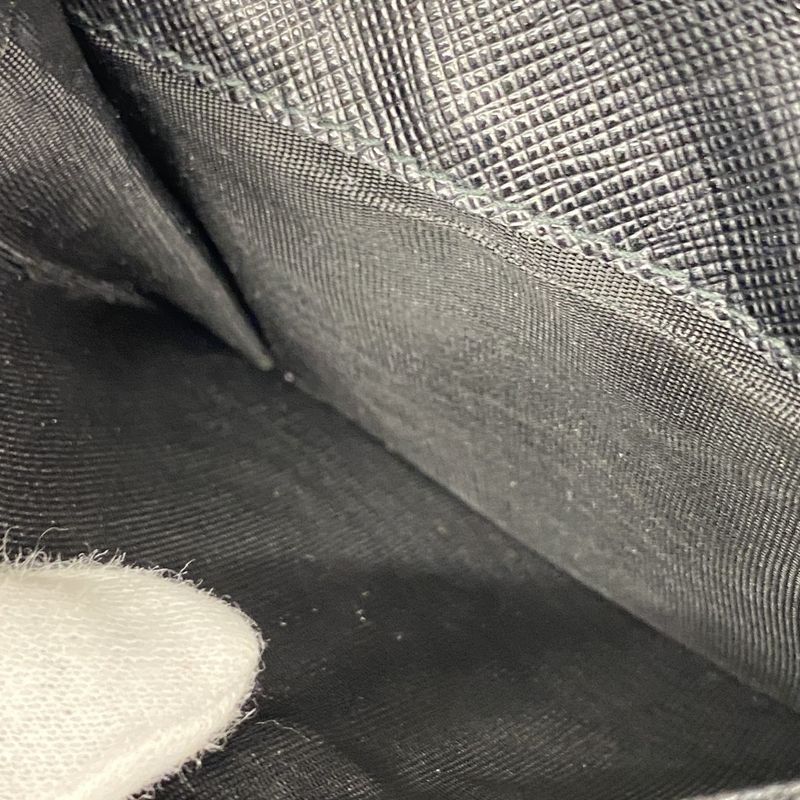 Prada Trifold Wallet Saffiano Leather Black Gold Hardware Women