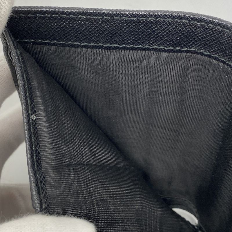 Prada Trifold Wallet Saffiano Leather Black Gold Hardware Women
