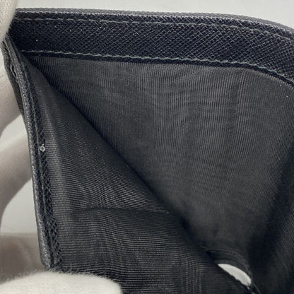 Prada Trifold Wallet Saffiano Leather Black Gold Hardware Women