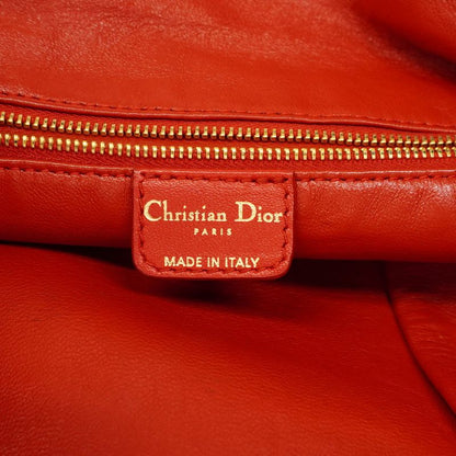 Christian Dior Tote Bag Leather Red Gold Hardware Women