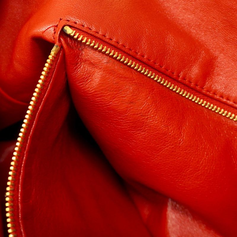 Christian Dior Tote Bag Leather Red Gold Hardware Women