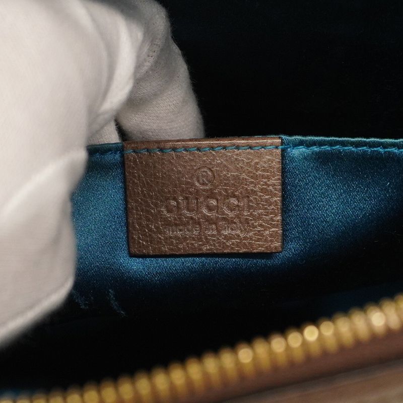 Gucci Shoulder Bag Ophidia 499621 PVC Brown Gold Hardware Women