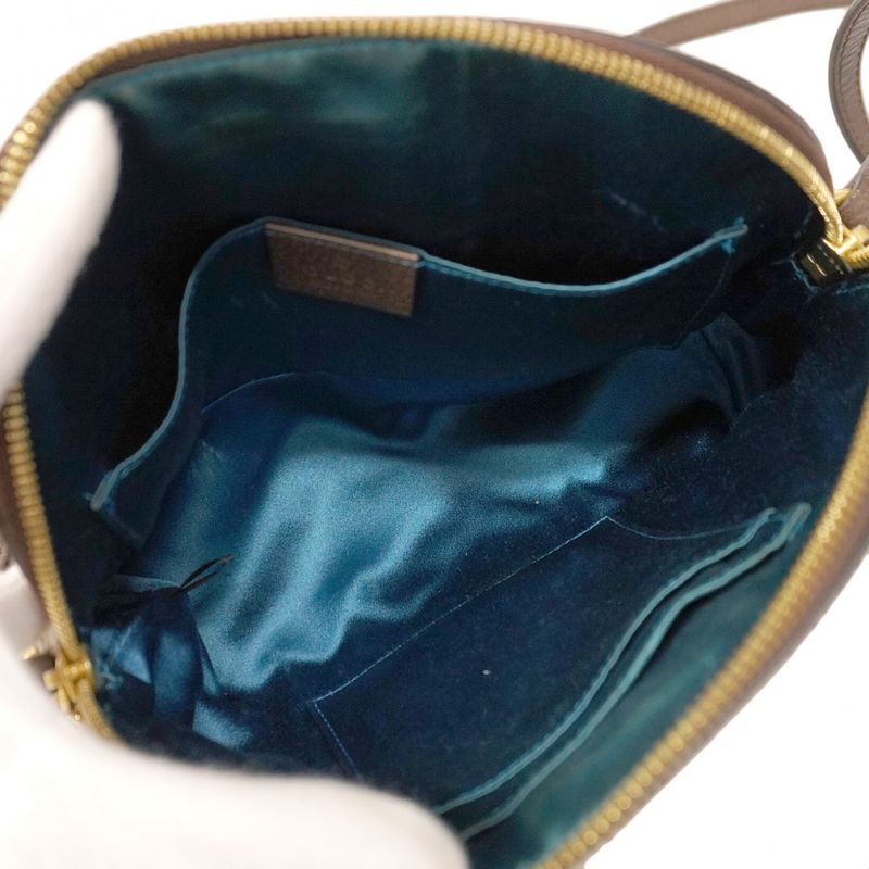 Gucci Shoulder Bag Ophidia 499621 PVC Brown Gold Hardware Women