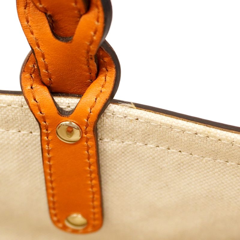 Gucci Tote Bag Diamante 269878 Canvas Beige Orange Chien Pan Gold Hardware