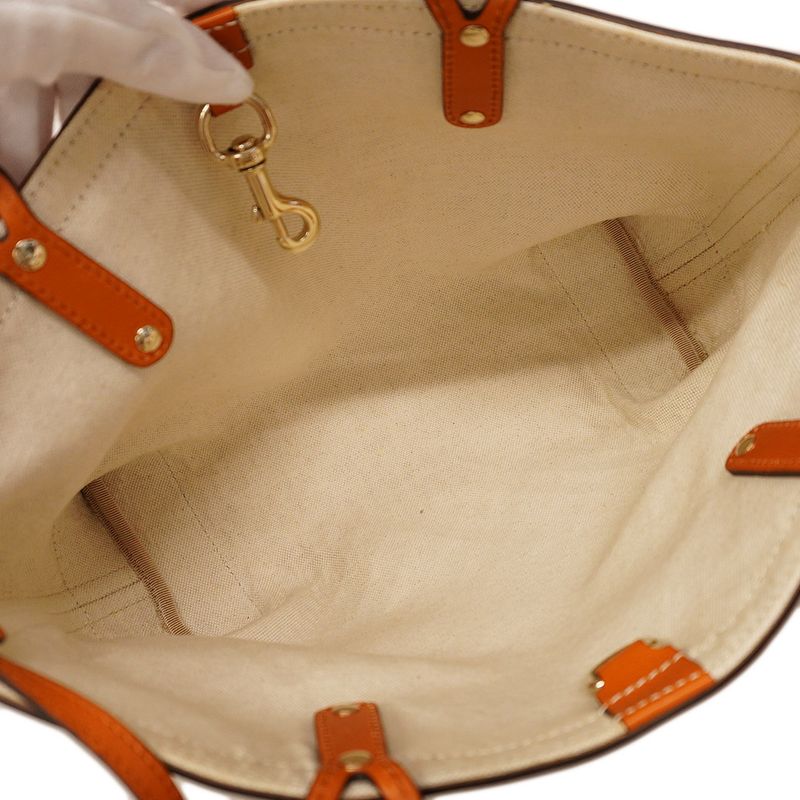 Gucci Tote Bag Diamante 269878 Canvas Beige Orange Chien Pan Gold Hardware