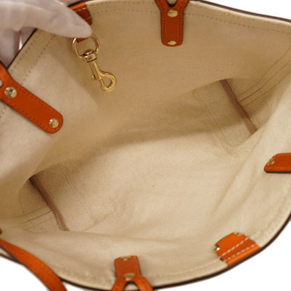 Gucci Tote Bag Diamante 269878 Canvas Beige Orange Chien Pan Gold Hardware