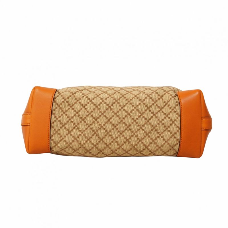 Gucci Tote Bag Diamante 269878 Canvas Beige Orange Chien Pan Gold Hardware