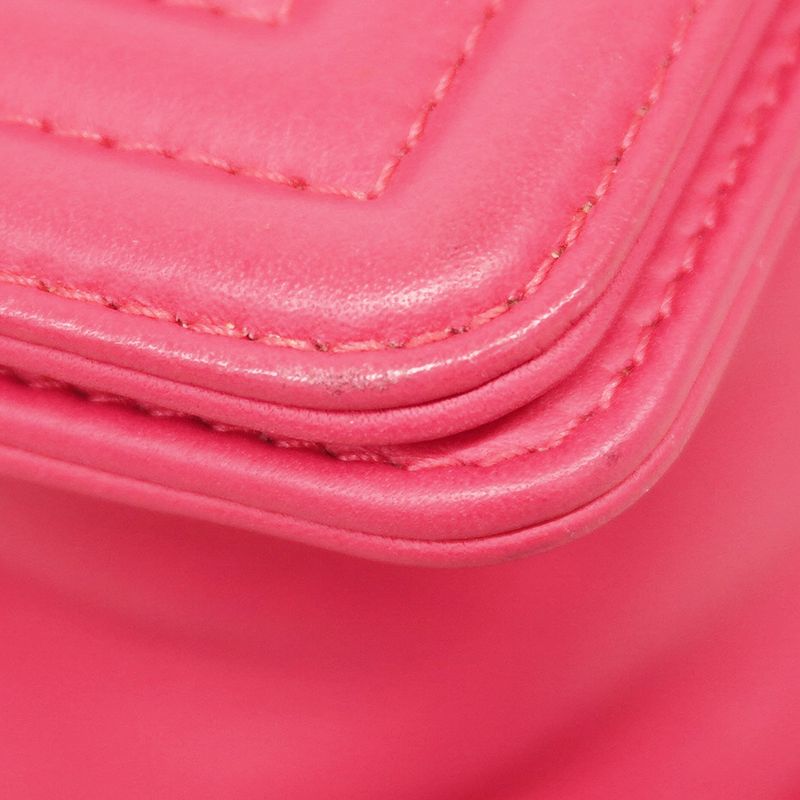 Chanel Shoulder Bag Boy Chanel Lambskin Pink Chien Pan Gold Hardware Women