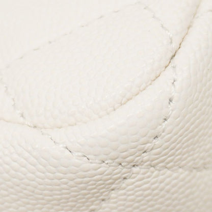 Chanel Shoulder Bag Matelasse Hobo Caviar Skin White Gold Hardware Women