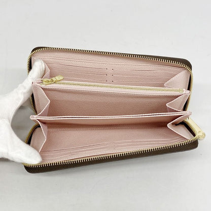 Louis Vuitton Long Wallet Damier Zippy Wallet N60046 Ebène Rose Ballerine Ladies