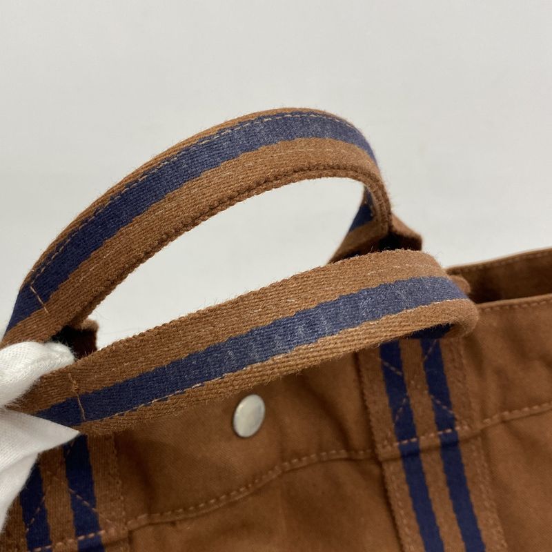 Hermes Tote Bag Fourre Tout MM Canvas Brown Silver Hardware Men Women Unisex