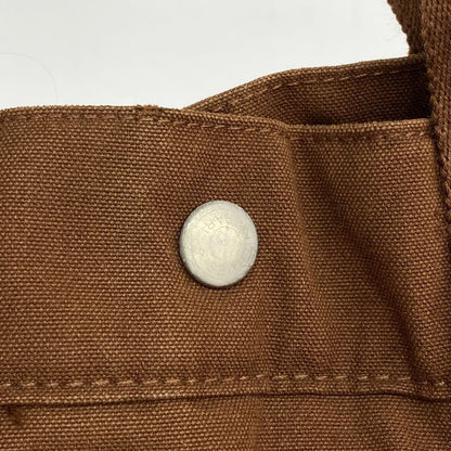 Hermes Tote Bag Fourre Tout MM Canvas Brown Silver Hardware Men Women Unisex