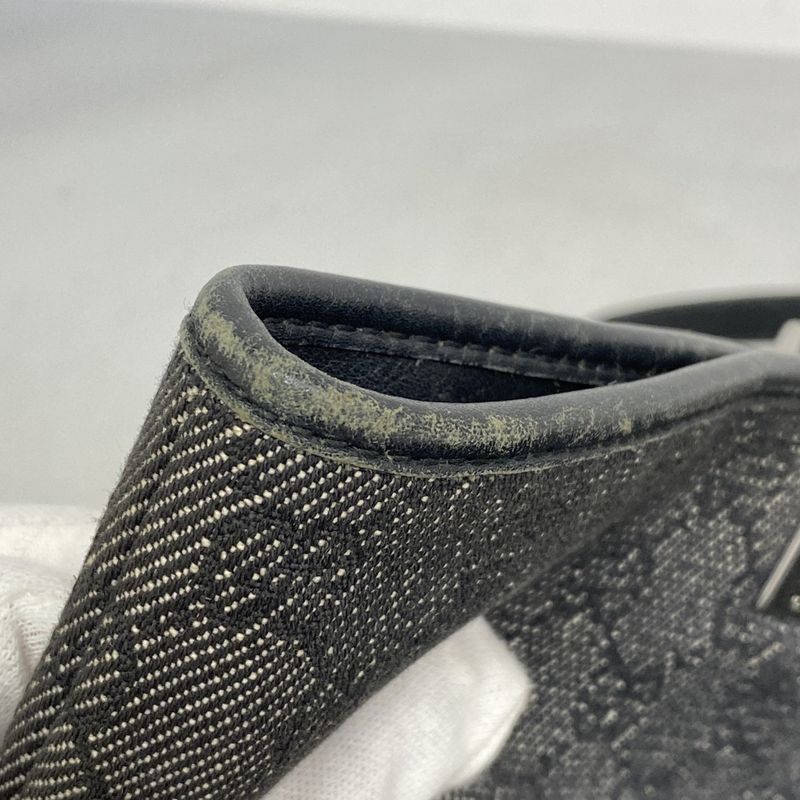 Gucci Tote Bag GG Canvas 31248 Canvas Black Silver Hardware Women's