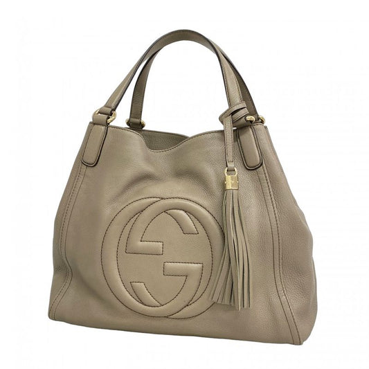 Gucci Tote Bag Soho 282309 Leather Glaze Chien Pan Gold Hardware Women's