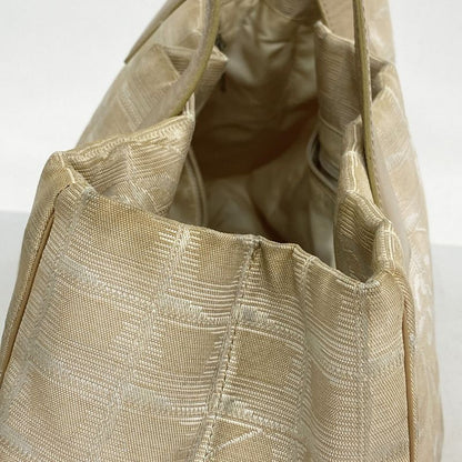 Chanel Tote New Travel Nylon Beige Silver Hardware Women's