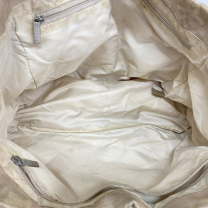 Chanel Tote New Travel Nylon Beige Silver Hardware Women's