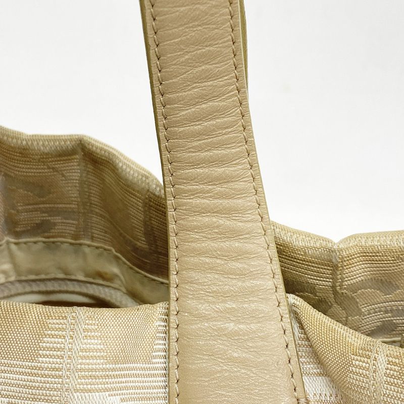 Chanel Tote New Travel Nylon Beige Silver Hardware Women's