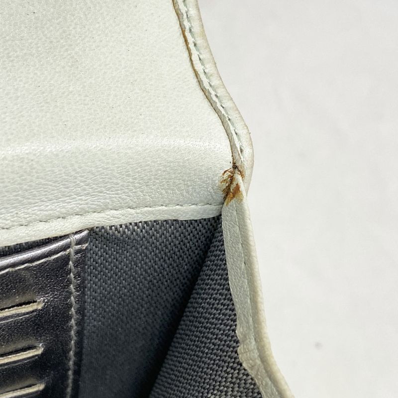 Chanel Wallet Mademoiselle Lambskin Gray Silver Hardware Women