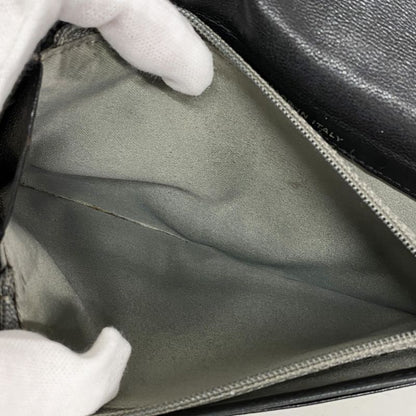 Chanel Long Wallet Camellia Lambskin Black Silver Hardware Women