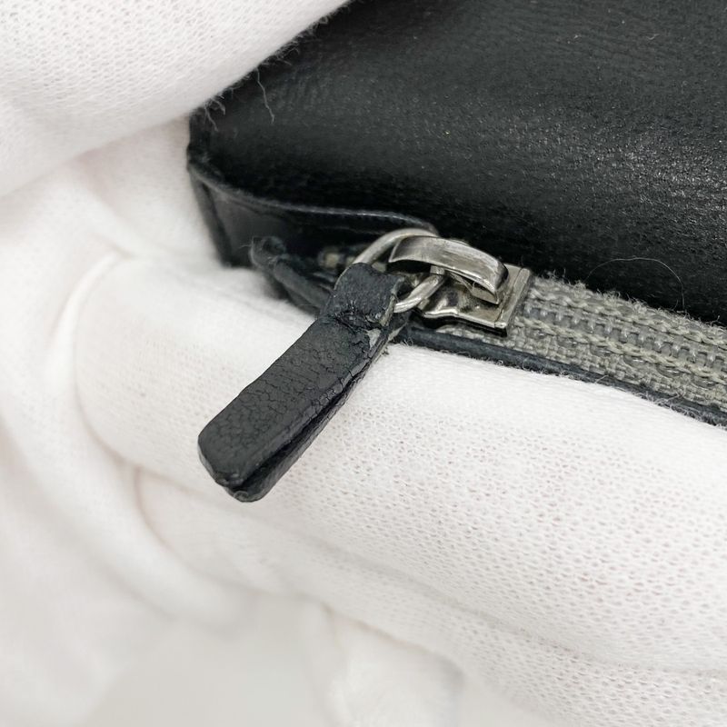 Chanel Long Wallet Camellia Lambskin Black Silver Hardware Women