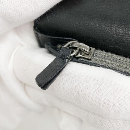 Chanel Long Wallet Camellia Lambskin Black Silver Hardware Women