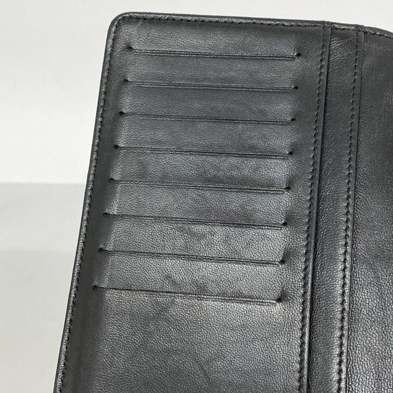 Chanel Long Wallet Camellia Lambskin Black Silver Hardware Women