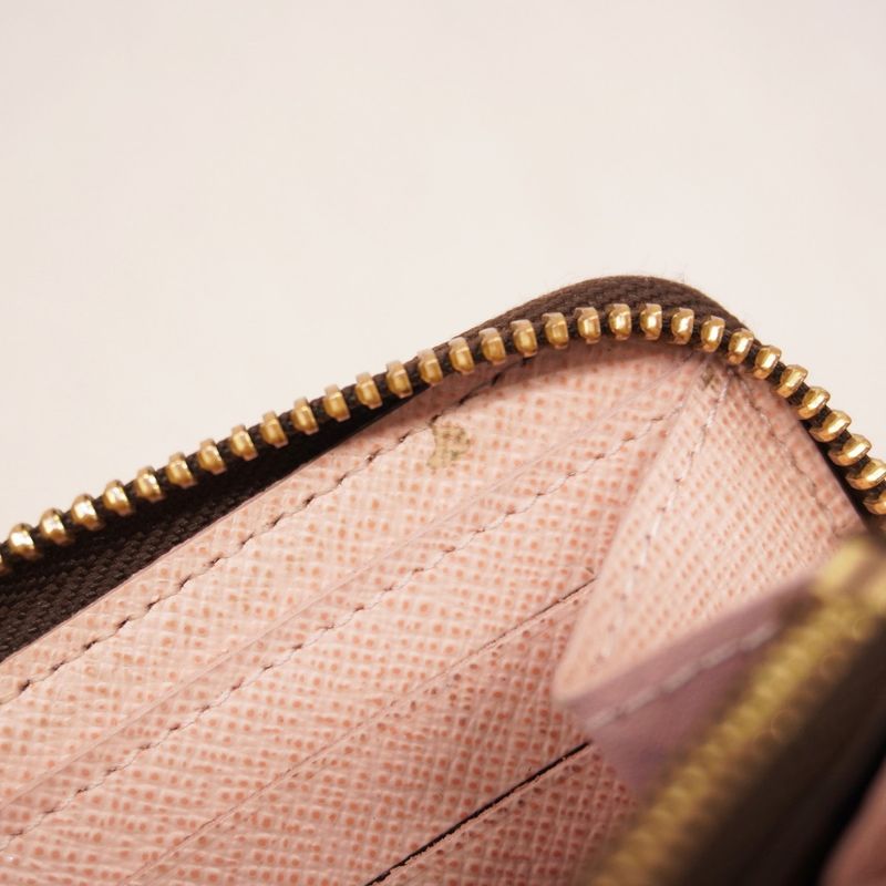 Louis Vuitton Long Wallet Monogram Portefeuille Clemence M61298 Brown Rose