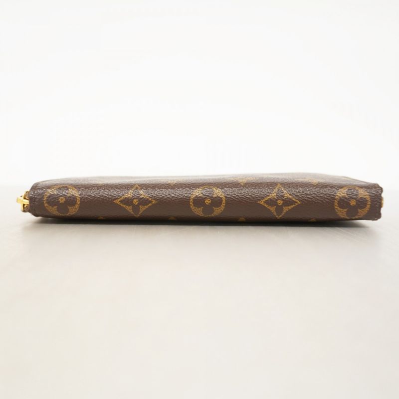 Louis Vuitton Long Wallet Monogram Portefeuille Clemence M61298 Brown Rose