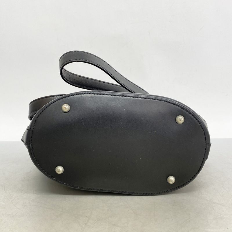 Celine Tote Bag C Macadam Canvas Black Silver Hardware Women's