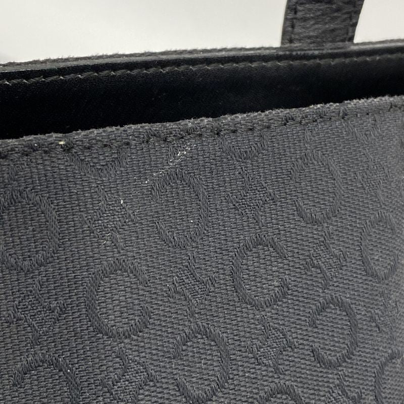 Celine Tote Bag C Macadam Canvas Black Silver Hardware Women's